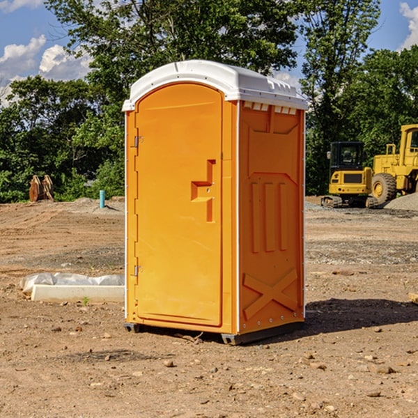 how often are the portable restrooms cleaned and serviced during a rental period in Belview